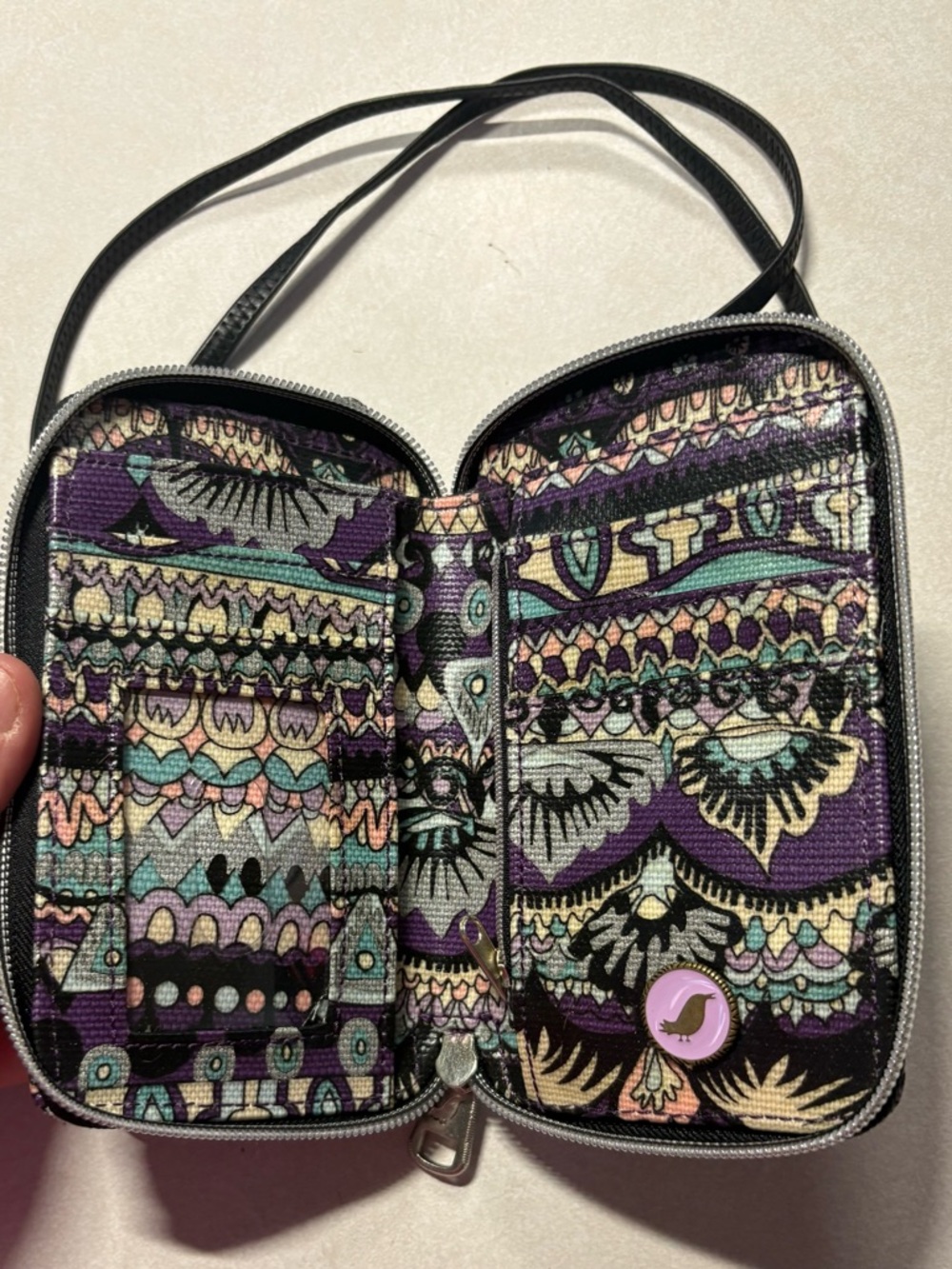 Sakroots Artist Circle Coated Canvas Wallet - Crossbody or Wristlet - Picture 5 of 5